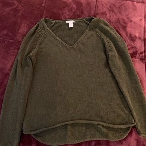 Dark green v-neck sweater. Worn a couple times